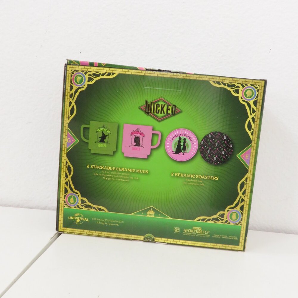 (#124) Wicked Stackable Mugs With Coasters Bundle - Gift Set - Picture 3 of 3